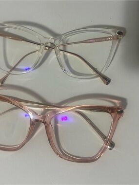 Clear and Blush Cat-Eye Blue Light Blocking Glasses